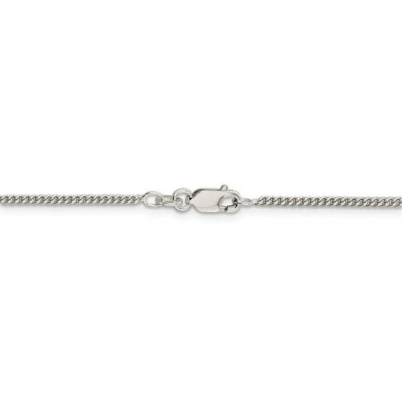 1.75mm Sterling Silver, Solid Curb Chain Necklace, 20 Inch